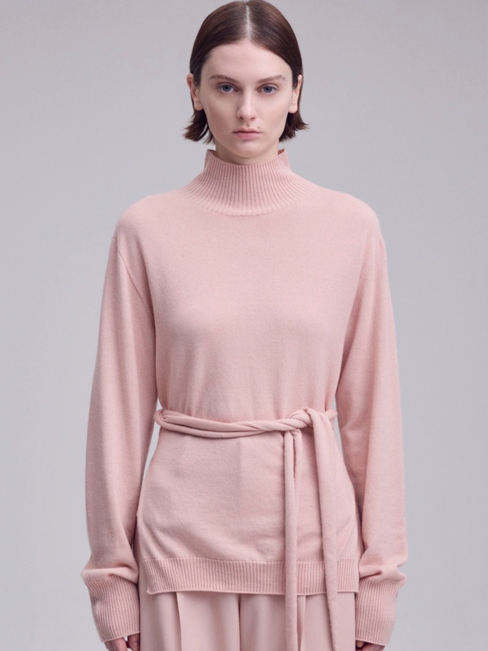 Club Monaco 100% Cashmere Belted Mock Neck Sweater S Ralph Lauren Era